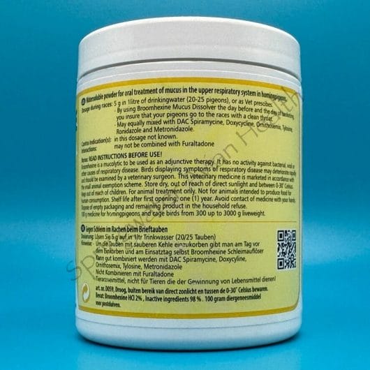 DAC Broomhexine right side of product label.