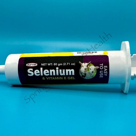 Selenium & E gel 80 gram tube close up of front of tube.
